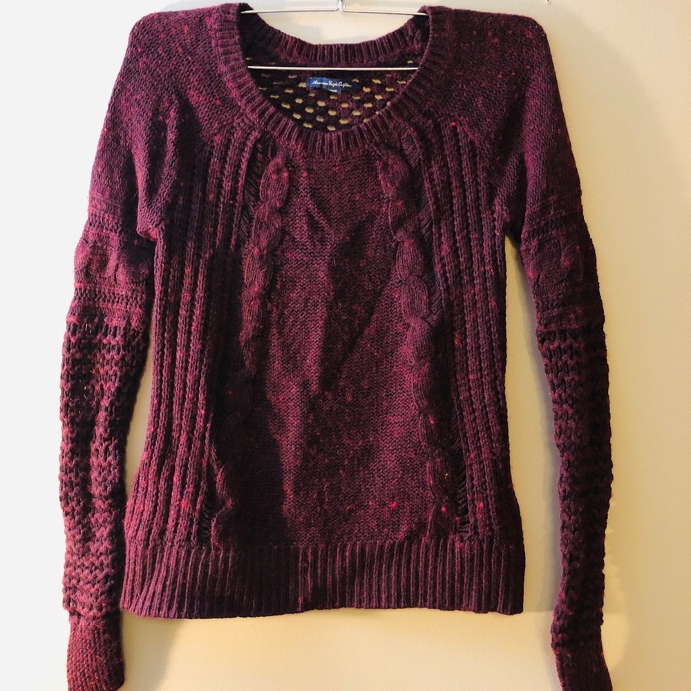 Wine colored American Eagle knit sweater